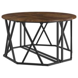 Berkfield Home Coffee Table - Smoked Oak, 80x80x42 cm, Made from Engineered Wood in Brown - Size: 80 x 80 x 42 cm - thumbnail 5
