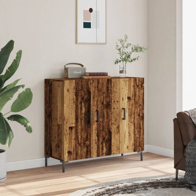 Berkfield Home Sideboard Old Wood 90x34x80 cm Engineered Wood in Brown - Size: 90 x 34 x 80 cm - image 1