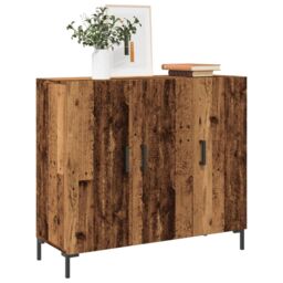 Berkfield Home Sideboard Old Wood 90x34x80 cm Engineered Wood in Brown - Size: 90 x 34 x 80 cm - thumbnail 3