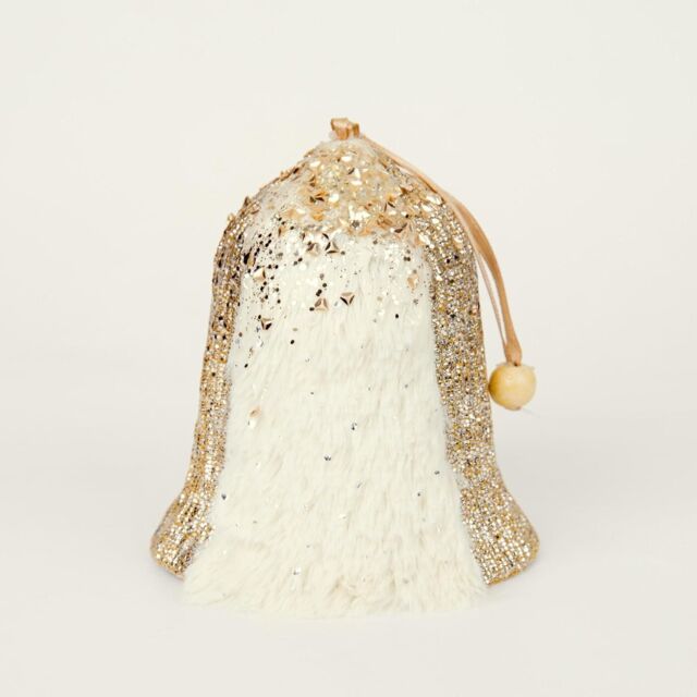 Shatchi 12cm Gold Bell - Christmas Hanging Decoration - image 1