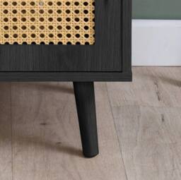 Birlea Croxley Large TV Unit Black Rattan Entertainment Stand - thumbnail 3