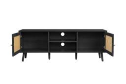 Birlea Croxley Large TV Unit Black Rattan Entertainment Stand - thumbnail 9