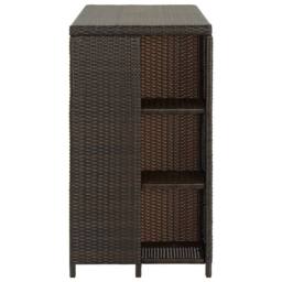 Berkfield Home Durable Bar Table with Storage Rack Brown 120x60x110 cm Poly Rattan - Size: 120 x 60 x 110 cm