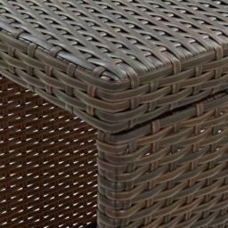 Berkfield Home Durable Bar Table with Storage Rack Brown 120x60x110 cm Poly Rattan - Size: 120 x 60 x 110 cm - thumbnail 6