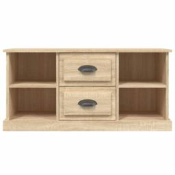 Berkfield Home TV Cabinet Sonoma Oak 99.5x35.5x48 cm Engineered Wood in Light Oak - thumbnail 6