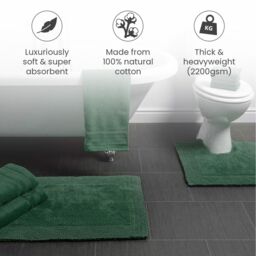 Allure Bath Fashions Elegance Reversible Heavyweight Bath Mat in Dark Green - thumbnail 4