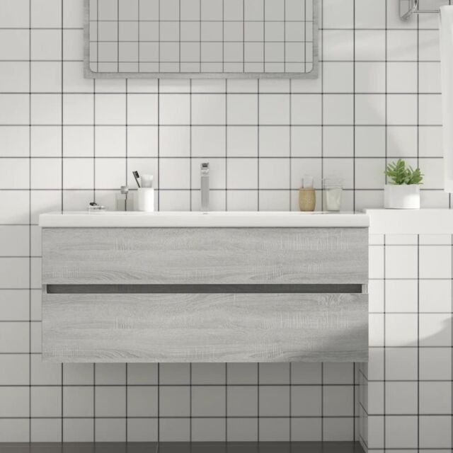 Berkfield Home Sink Cabinet Grey Sonoma 100x38.5x45 cm Engineered Wood - image 1
