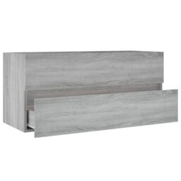 Berkfield Home Sink Cabinet Grey Sonoma 100x38.5x45 cm Engineered Wood - thumbnail 4