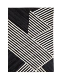 Orsina Bosie Safira Small Black & White Hair on Leather Rug - thumbnail 1