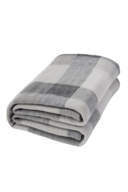OHS Pack of 10 Printed Fleece Blanket Throw in Light Grey - Size: 120 cm x 150 cm - image 1