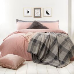 OHS Pack of 10 Printed Fleece Blanket Throw in Light Grey - Size: 120 cm x 150 cm - thumbnail 5
