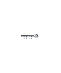 New Edge Blinds 28mm Nikola Ball End Metal Curtain Pole Set - Chrome in Metallic Silver - Size: 400 cm