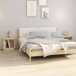 Berkfield Home Elegant Bedside Cabinets 2 pcs 40x30x40 cm Solid Wood Pine in Light Brown - Size: 40 x 30 x 40 cm - thumbnail 2