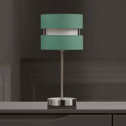 K LIVING Chrome Table Lamp with Layer Fabric Shade Duck Egg in Blue - thumbnail 3