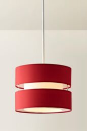 ValueLights Sophia Small 26cm Drum Easy Fit Ceiling Light Lamp Shade with Bulb in Red - Size: 10 inches - thumbnail 3