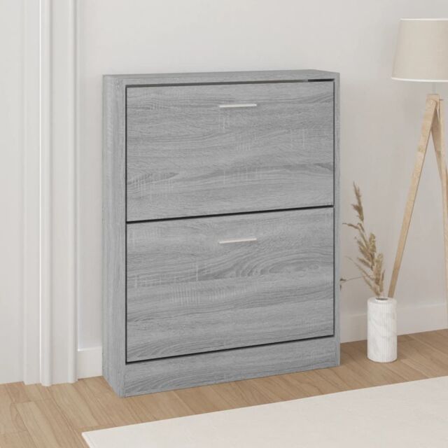 Berkfield Home Shoe Cabinet Grey Sonoma 59x17x81 cm Engineered Wood - Size: 59 x 17 x 81 cm - image 1