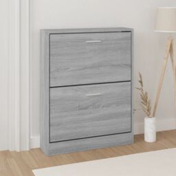 Berkfield Home Shoe Cabinet Grey Sonoma 59x17x81 cm Engineered Wood - Size: 59 x 17 x 81 cm - thumbnail 1