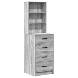 Berkfield Home 3 Piece Dressing Table Set with LED in Grey Sonoma Engineered Wood - thumbnail 5