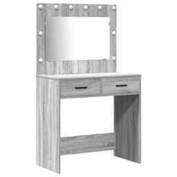 Berkfield Home 3 Piece Dressing Table Set with LED in Grey Sonoma Engineered Wood - thumbnail 4