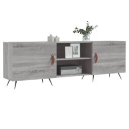 Berkfield Home TV Cabinet Grey Sonoma 150x30x50 cm Engineered Wood - Size: 150 x 30 x 50 cm - thumbnail 3