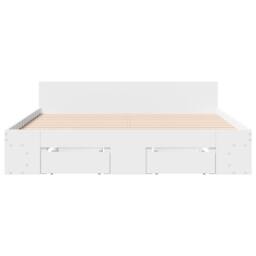 Berkfield Home Bed Frame with Drawers without Mattress White 135x190 cm Double - thumbnail 4