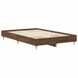 Berkfield Home Bed Frame No Mattress Brown Oak 120x200 cm Engineered Wood - Size: Small Double - thumbnail 4
