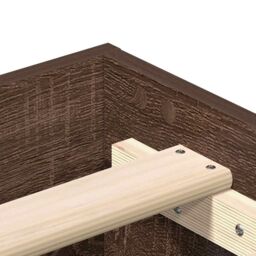 Berkfield Home Bed Frame No Mattress Brown Oak 120x200 cm Engineered Wood - Size: Small Double - thumbnail 8