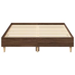 Berkfield Home Bed Frame No Mattress Brown Oak 120x200 cm Engineered Wood - Size: Small Double - thumbnail 5