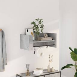 Berkfield Home Wall Shelf Concrete Grey 70.5x35x30.5 cm Engineered Wood - thumbnail 1
