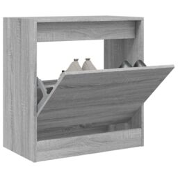 Berkfield Home Shoe Cabinet Grey Sonoma 60x34x63.5 cm Engineered Wood - thumbnail 1