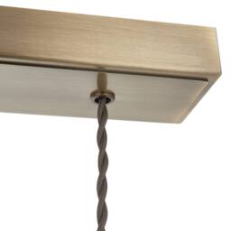 First Choice Lighting Rushcombe - Antique Brass with Glass Shades 3 Light Bar Pendant in Bronze - thumbnail 7