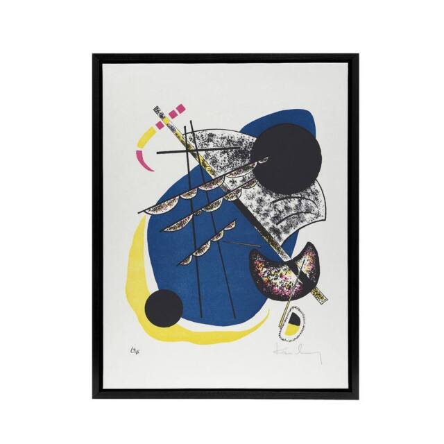 "Artery8 Small Worlds II Abstract Painting Kandinsky Framed Canvas Wall Art in White - Size: W12"" x H16""" - image 1