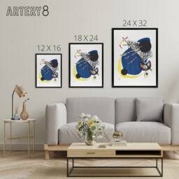 "Artery8 Small Worlds II Abstract Painting Kandinsky Framed Canvas Wall Art in White - Size: W12"" x H16""" - thumbnail 4