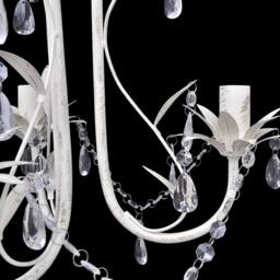 Berkfield Home Crystal Pendant Ceiling Lamp Chandeliers 4 pcs Elegant White - thumbnail 4