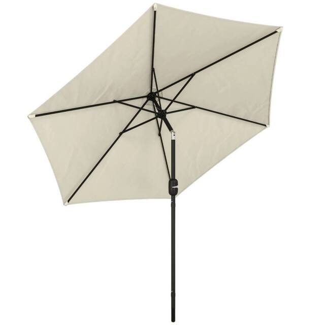 Nordara 2.6M Garden Umbrella Aluminium Pole Tilt Crank in Cream - image 1