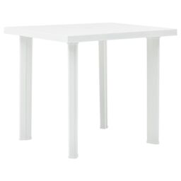 Berkfield Home Garden Table White 80x75x72 cm Plastic - Size: 80 x 75 x 72 cm - thumbnail 1