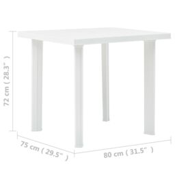 Berkfield Home Garden Table White 80x75x72 cm Plastic - Size: 80 x 75 x 72 cm - thumbnail 5