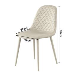 KOSY KOALA Modern Dining Table with 4 Cream Gem pattern Faux Leather Chairs in Brown - thumbnail 5