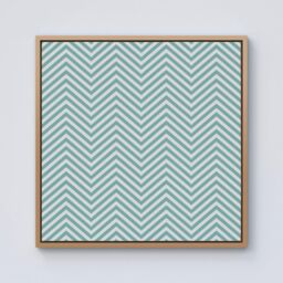 Warren Reed - Designer Geometric Chevron Pattern Framed Canvas in Light Brown - Size: w40 inch x h40 inch - thumbnail 1