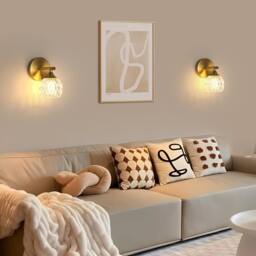 Goeco Indoor Wall Light, Modern Glass Wall Lamp, with 1 G9 Bulb in Gold - thumbnail 6