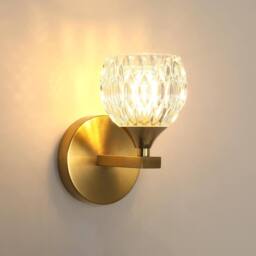 Goeco Indoor Wall Light, Modern Glass Wall Lamp, with 1 G9 Bulb in Gold