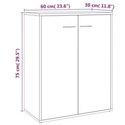 Berkfield Home Sideboard Grey Sonoma 60x30x75 cm Engineered Wood - Size: 60 x 30 x 75 cm - thumbnail 8