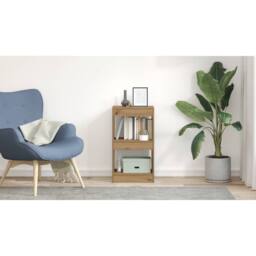 Berkfield Home Book Cabinet/Room Divider Artisan Oak 40x30x72 cm in Brown - Size: 40 x 30 x 72 cm - thumbnail 4