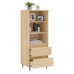 Berkfield Home Highboard Sonoma Oak 40x36x110 cm Engineered Wood in Light Oak - Size: 40 x 36 x 110 cm - thumbnail 4