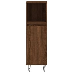 Berkfield Home Bathroom Cabinet Brown Oak 30x30x100 cm Engineered Wood - Size: 30 x 30 x 100 cm - thumbnail 5