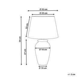 Wyld and Coco Porcelain Table Lamp - 54cm Linen Drum Shade White Blue - thumbnail 3