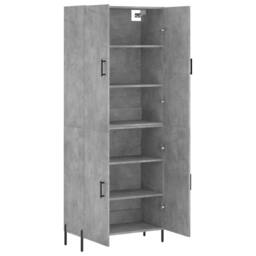 Berkfield Home Highboard Concrete Grey 69.5x34x180 cm Engineered Wood - thumbnail 4