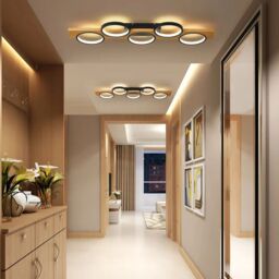 Garwarm Black Five-circle design Light LED Flush Mount, 99.99cm, 3000K-6500K - thumbnail 4