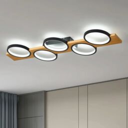 Garwarm Black Five-circle design Light LED Flush Mount, 99.99cm, 3000K-6500K - thumbnail 2