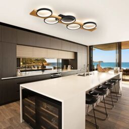 Garwarm Black Five-circle design Light LED Flush Mount, 99.99cm, 3000K-6500K - thumbnail 3